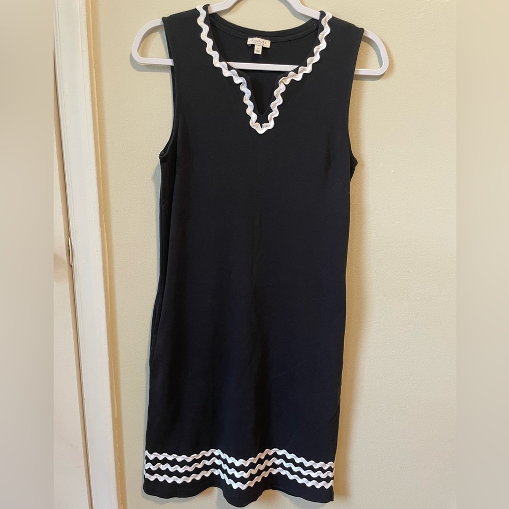 Black Talbots Dress with White Ricrac Trim